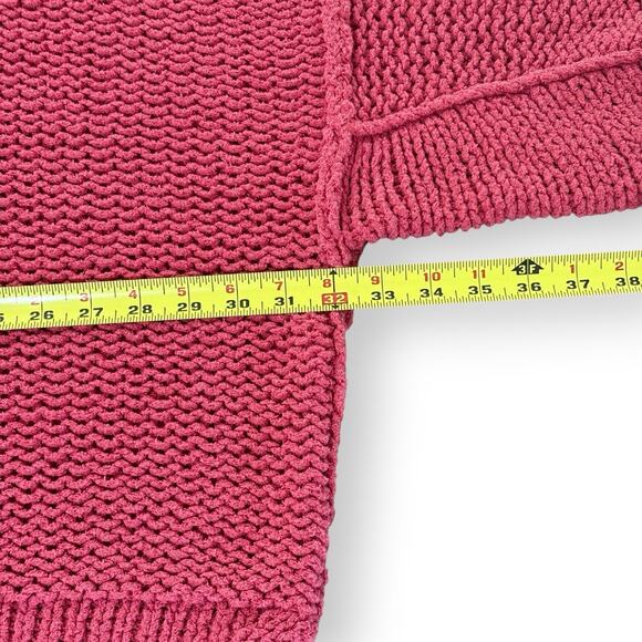 Free People Halo Dolman Oversized Chunky Knit Pullover Sweater Coral Pink Medium - Picture 12 of 13